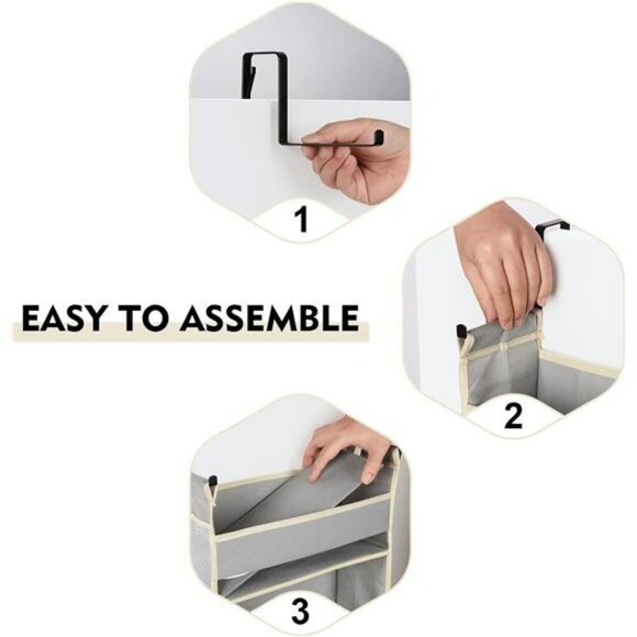 Over The Door Organizer 5 Shelf Hanging Storage with Pockets for Closet - Picture 6 of 7